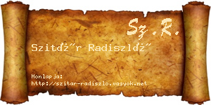 Szitár Radiszló névjegykártya